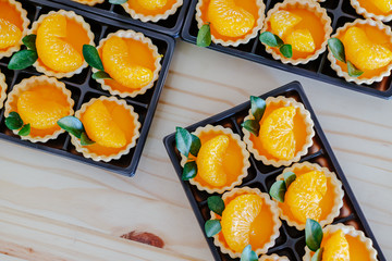 Variety of Fresh fruit pie tart, Top view