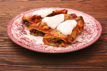 Beans and Vegetables Enchiladas