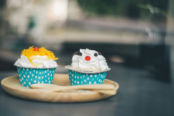 beautiful cupcake at home made.
