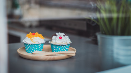 beautiful cupcake at home made.