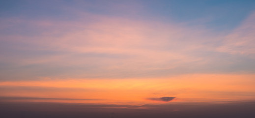 Sunset sky background on the beach.