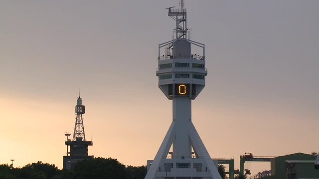 A vessel traffic service center (Control Tower) in Port of Kaohsiung, the largest harbor in Taiwan that has an annual handling capacity 10 million containers.