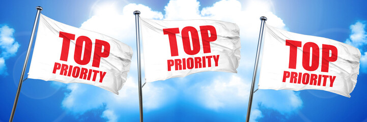 top priority, 3D rendering, triple flags