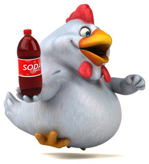 Fun chicken - 3D Illustration