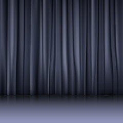 Close view of a black curtain. illustration background for your presentation
