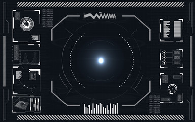 Radar screen. Vector illustration for your design. Technology background. Futuristic user interface. HUD.