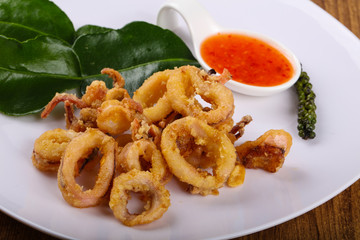 Fried squid rings