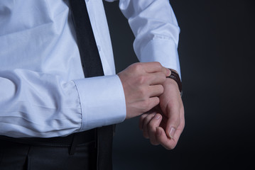 Studio portrait of young man,business concepts.