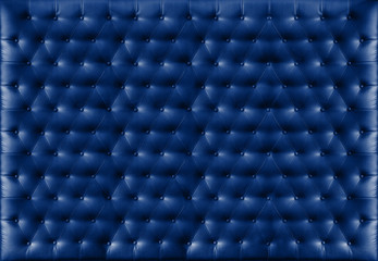 Close up retro chesterfield style, Blue capitone textile background