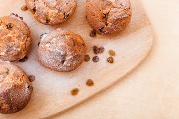 Muffins with raisins. Homemade cake