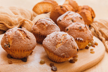 Muffins with raisins. Homemade cake