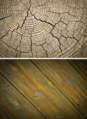 Fototapeta premium Wood texture. Lining boards wall. Wooden background. pattern. Showing growth rings. set