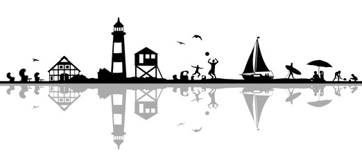 SIlhouette Strand im Norden