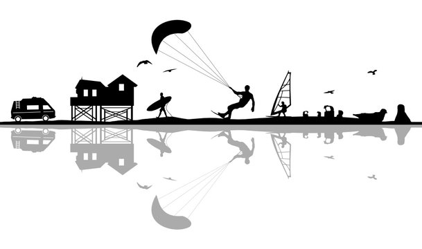 Silhouette Nordsee Sport