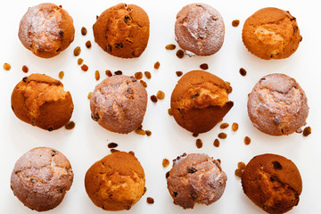 Muffins with raisins. Homemade cake