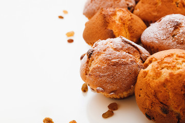 Muffins with raisins. Homemade cake