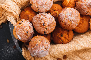 Muffins with raisins. Homemade cake