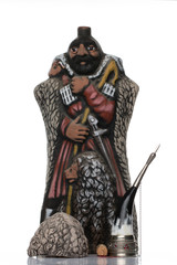 Obraz premium bottle of wine in a Georgian shepherd and a horn of wine