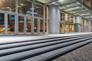 town square in financial district,in city of China.