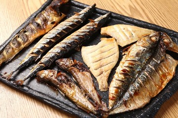 assorted grilled fish