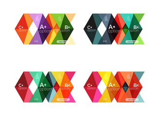 Set of color abstract arrow option infographic templates