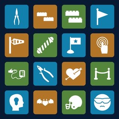 Set of 16 red filled icons