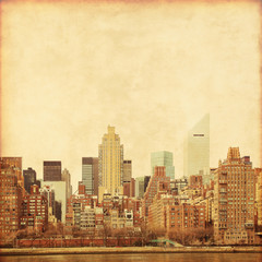 New York City skyline. Grunge and retro style.