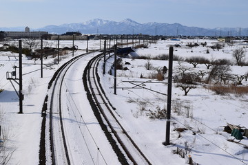 雪国の線路（羽越本線）