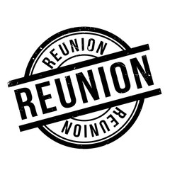 Reunion rubber stamp. Grunge design with dust scratches. Effects can be easily removed for a clean, crisp look. Color is easily changed.