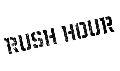 Rush Hour rubber stamp. Grunge design with dust scratches. Effects can be easily removed for a clean, crisp look. Color is easily changed.