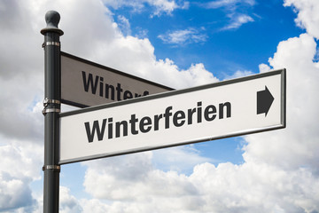 Fototapeta na wymiar Schild 197 - Winterferien