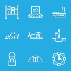 Set of 9 industrial outline icons
