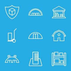 Set of 9 warehouse outline icons