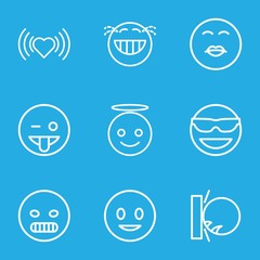 Set of 9 emotion outline icons