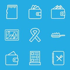 Set of 9 card outline icons