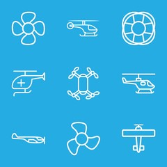 Set of 9 propeller outline icons