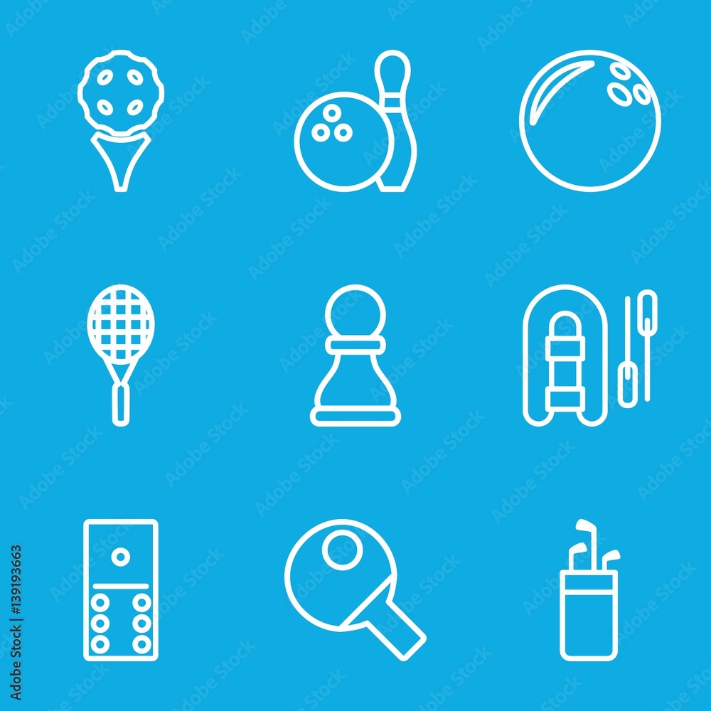 Poster Set of 9 hobby outline icons