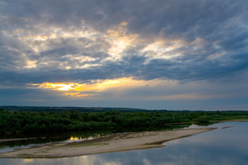 Beautiful river landscape of central Russia.
