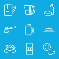 Set of 9 coffee outline icons