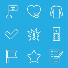 Set of 9 mark outline icons