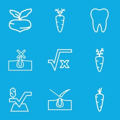 Set of 9 root outline icons