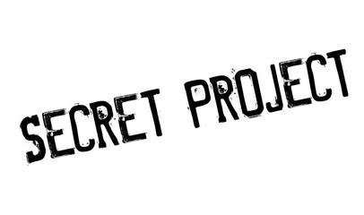 Secret Project rubber stamp. Grunge design with dust scratches. Effects can be easily removed for a clean, crisp look. Color is easily changed.