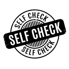 Self Check rubber stamp. Grunge design with dust scratches. Effects can be easily removed for a clean, crisp look. Color is easily changed.