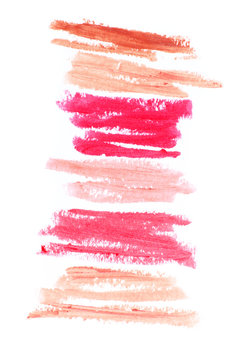 Set of colorful lipstick smears
