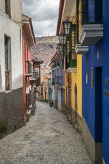 Fototapeta na wymiar Kolonialstrasse Calle Jaen in La Paz, Bolivien