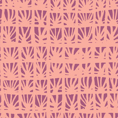Weave floral grid watercolor seamless pattern. Japanese traditional ornament indigo shibori pattern. Textile, fabric, print, ceramics, kraft, wrapping, cards