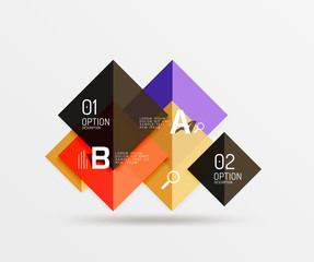 Overlapping square infographics