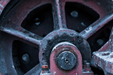 Detail shot of machinery in a factory.