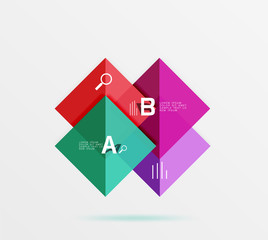 Modern flying square infographic