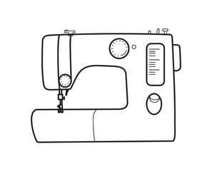 Sewing machine thin line vector